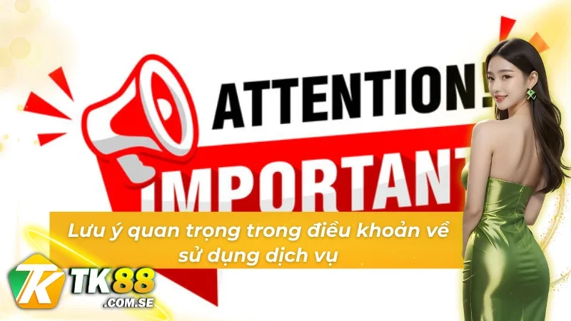 Một số lưu ý quan trọng trong điều khoản sử dụng của TK88