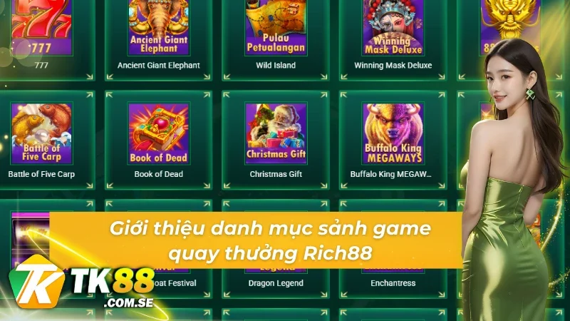Danh mục đẳng cấp đến từ sảnh Game slot Rich88