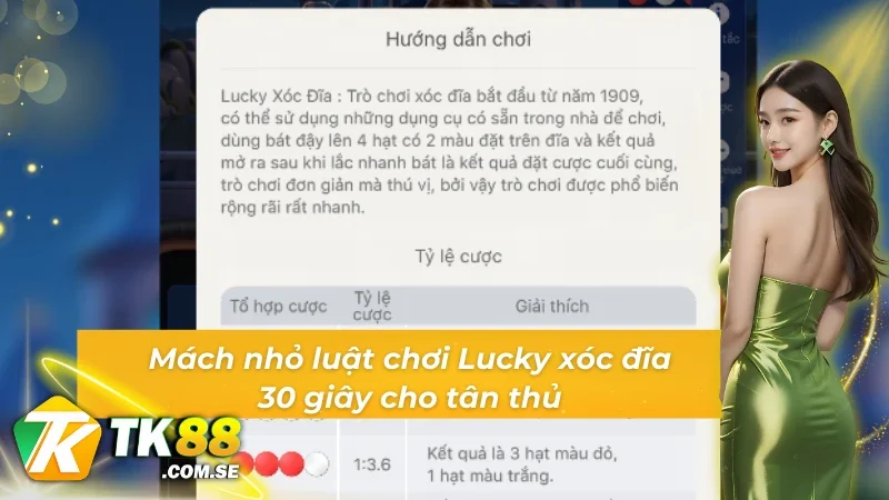 Mách nhỏ luật chơi Lucky xóc đĩa 30s cho tân thủ