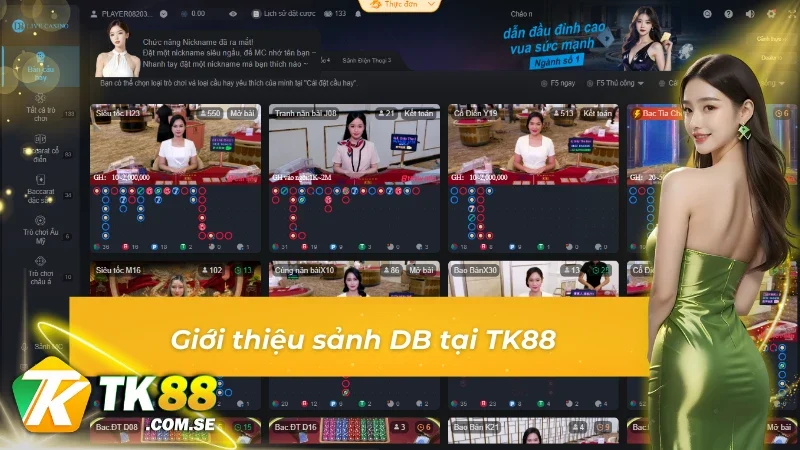 Tổng quan về sảnh DB tại TK88